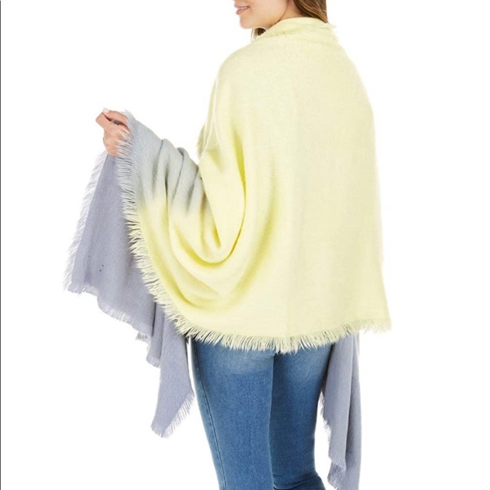 NWT DKNY Ombre Scarf Winter Wrap Large Yellow Gray New Great Gift - Picture 2 of 6